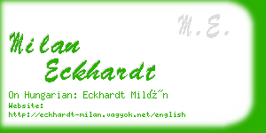 milan eckhardt business card